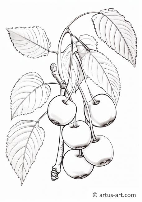 Cherry Branch Coloring Page